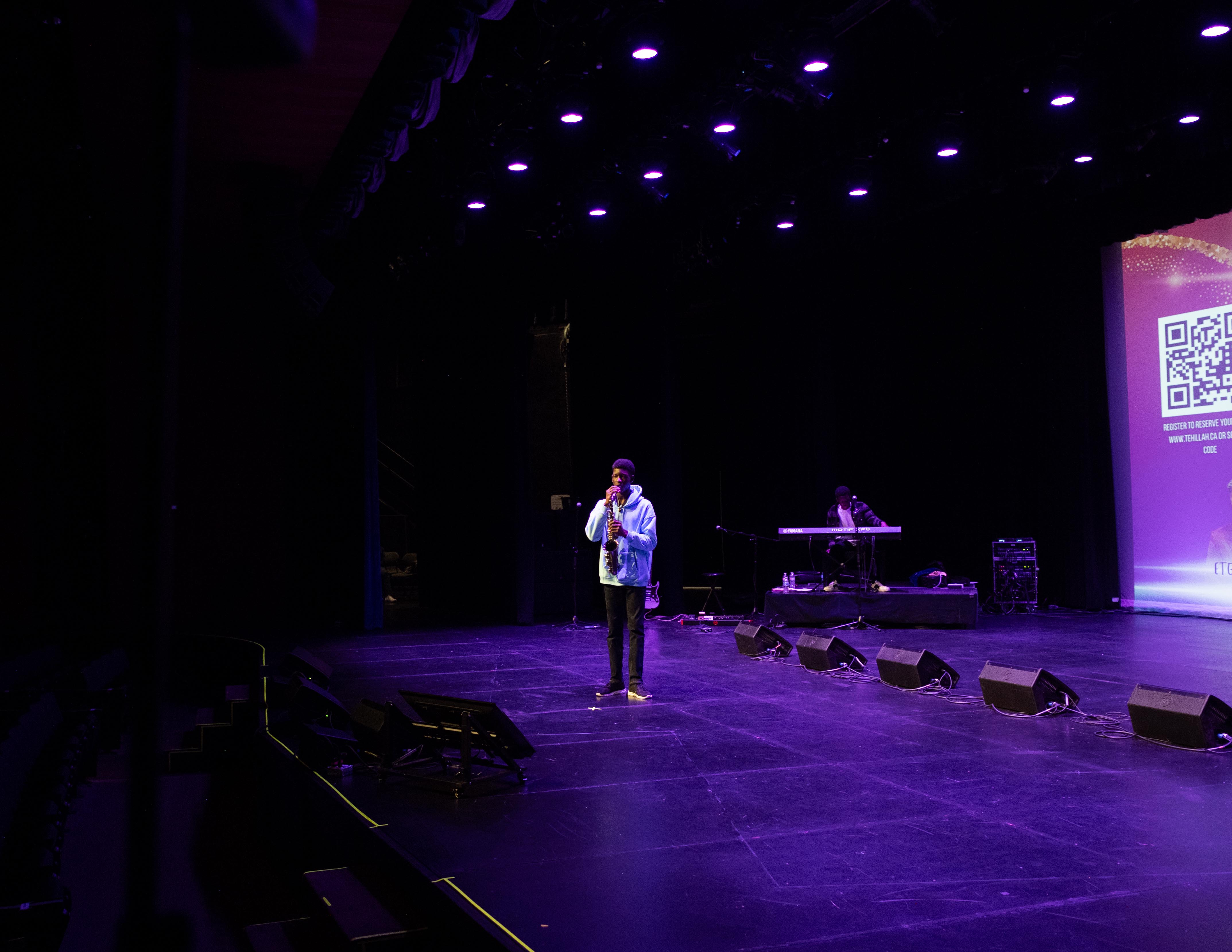 Saxophone solo on stage