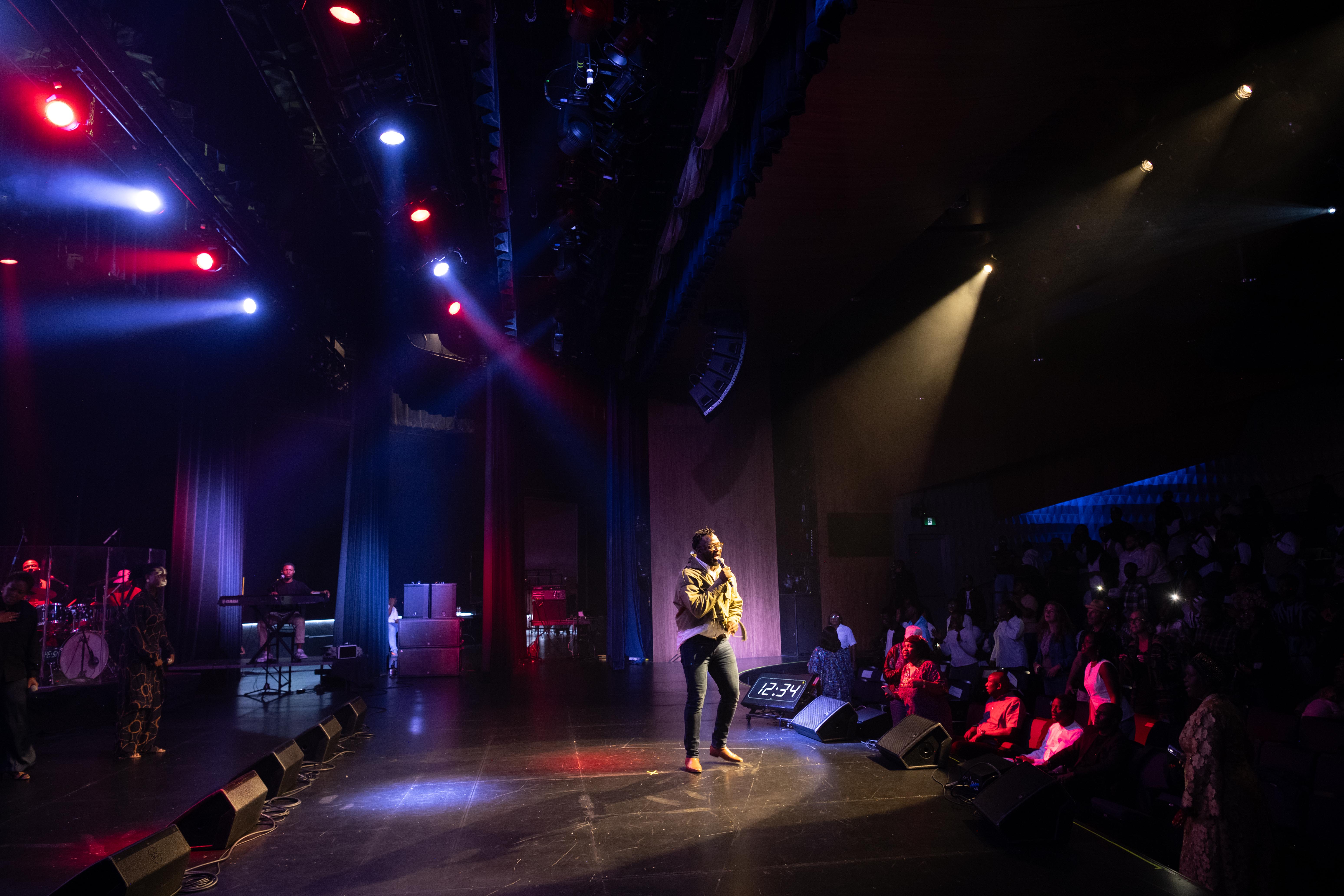 Concert arena filled with worshippers